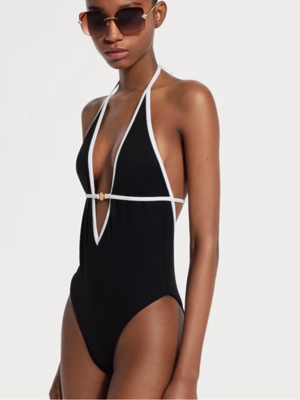 Louis Vuitton Trim V-Neck Swimsuit